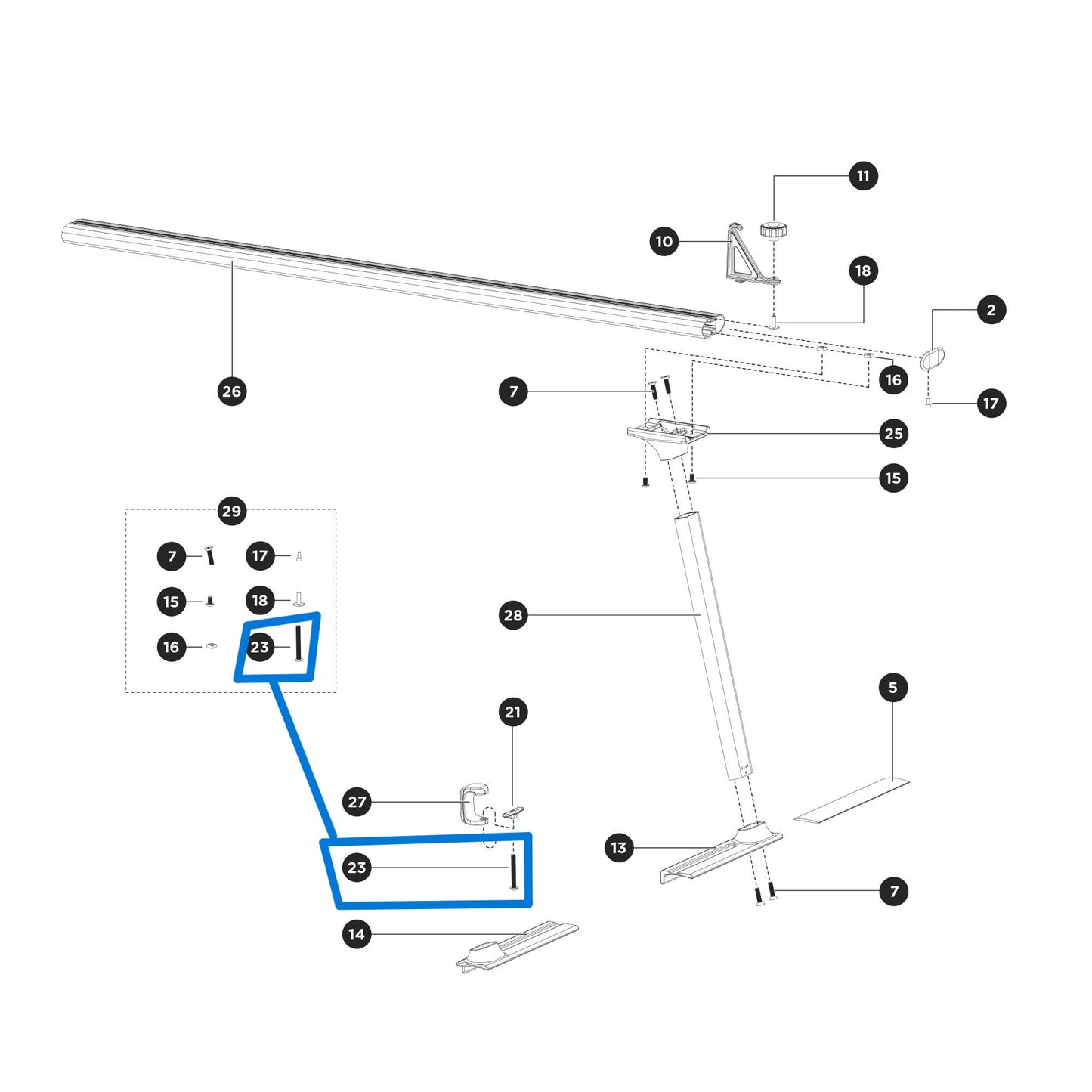 Thule 1500056175 BHCS 3/8" - 16 X 3" (Xsporter Pro)