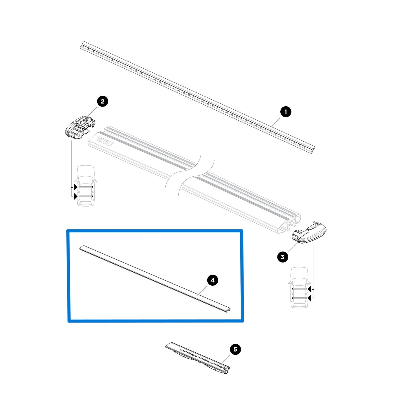 Thule 1500052990 Lower Cover Strip (WingBar Evo)