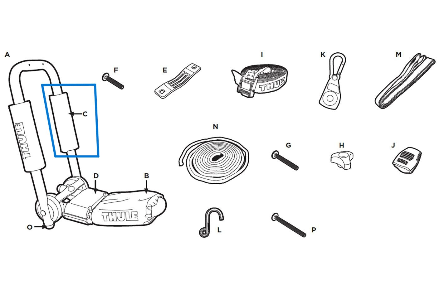 Thule 1500056104 Pad (Hull-a-Port Pro)