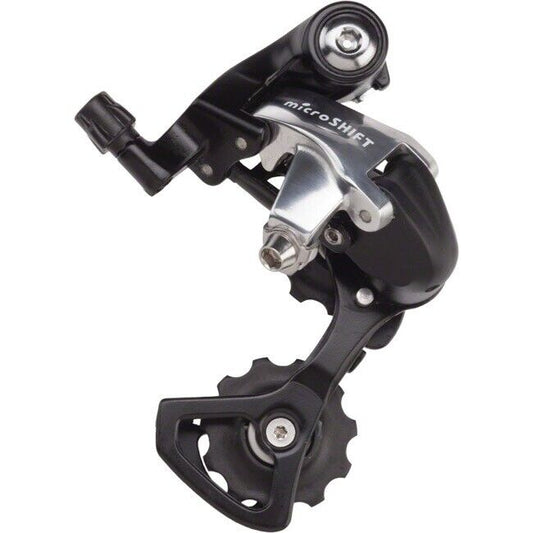 microSHIFT R9 Rear Der 9 Spd, BLACK/SILVER, Short Cage