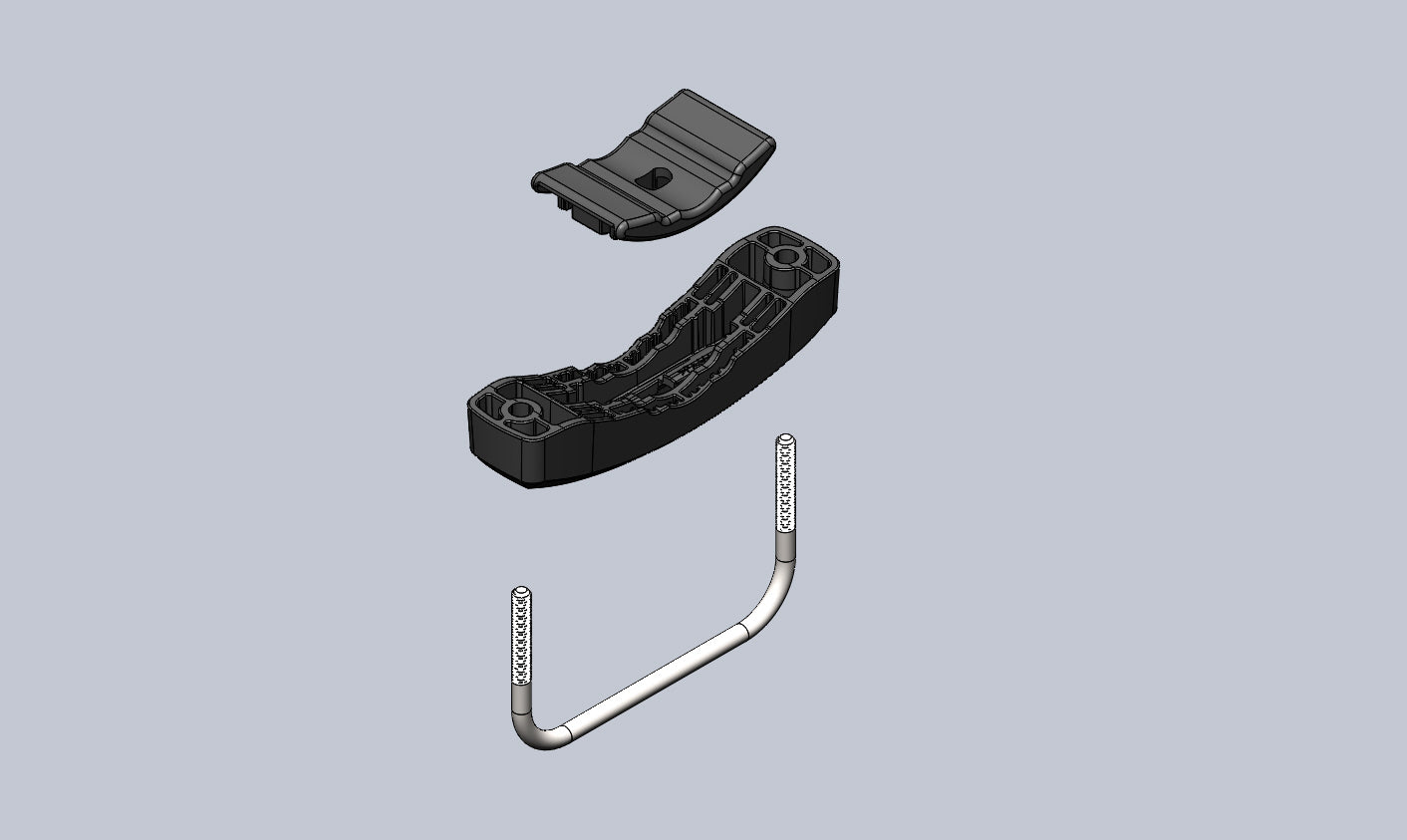 <p>Replacement bottom bail for LockNLoad Crossbar Clamps.&nbsp; Includes 1 bottom bail assembly with pad.</p>