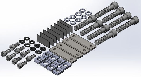 <p>Replacement bar attachment and base hardware for OverHaul HD and OutPost HD. Includes eight M12 screws, eight M12 square washers, eight M8 screws, eight M8 lock washers, eight M8 flat washers, four bar nut plates, and eight claw pads.</p>