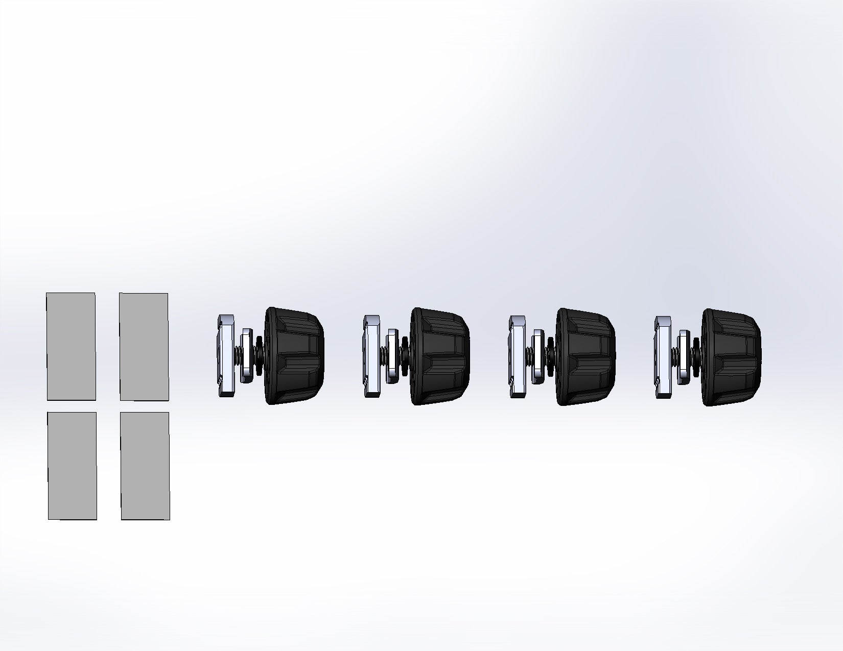 <p>Replacement hardware for Load Stop, T-slot. Includes 4 M8 thick nut plates, 4 M8 thin nut plates, 4 M8 washers, 4 stick on pads, and 4 knobs.</p>