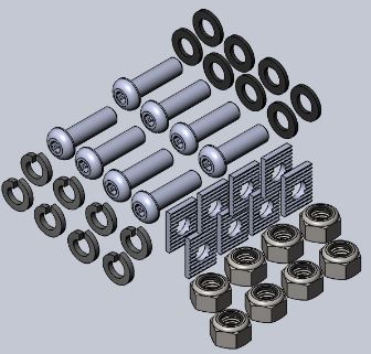 <p><span>Replacement hardware for Bed Track Kit 1. Includes eight M10x35mm screws, eight M10 lock washers, eight M10 flat washers, eight groove track washers, and eight M12 nyloc nuts.</span></p>