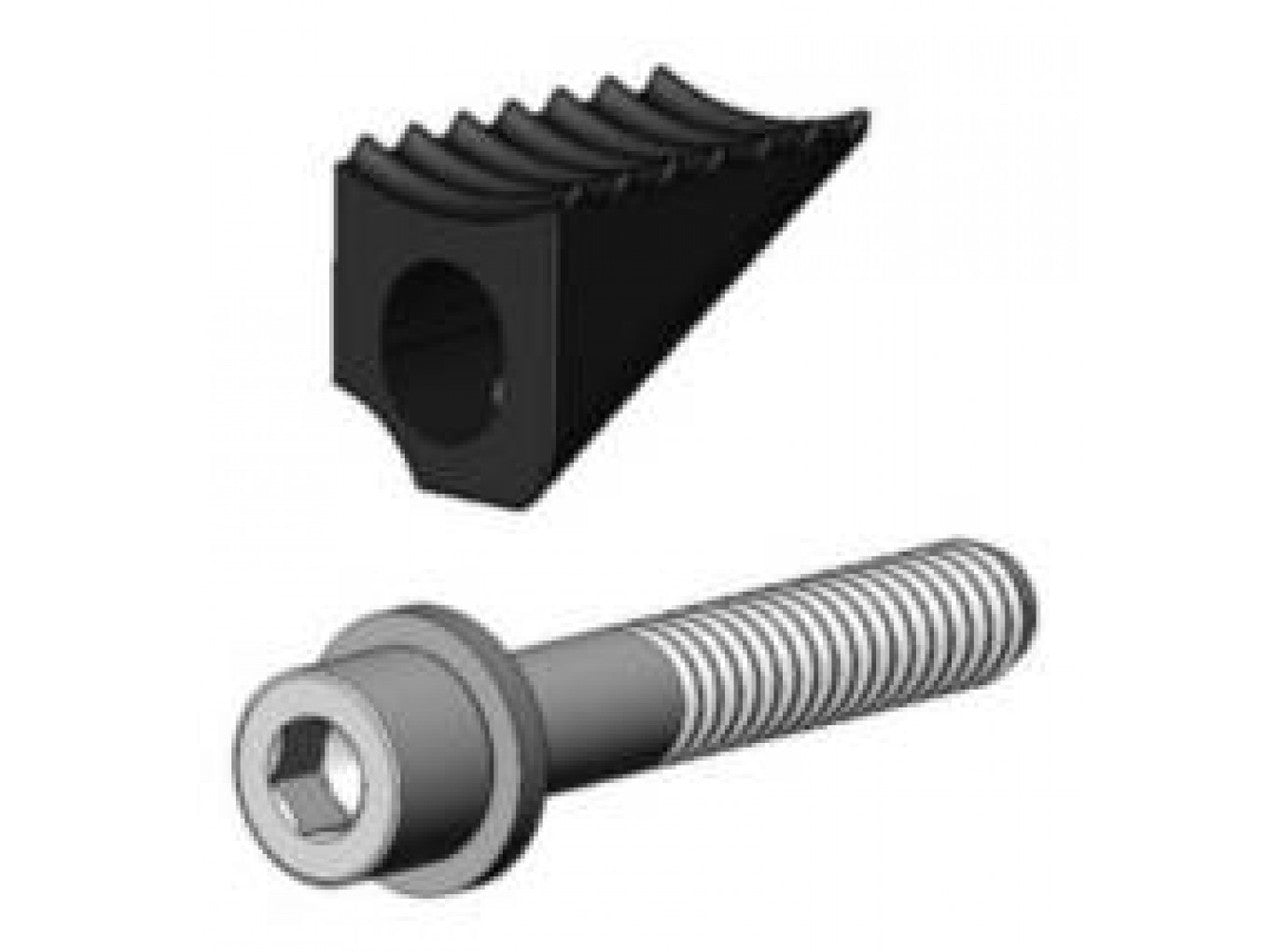 <p>Replacement wedge assembly for Yakima RailGrab towers. Threaded wedge holds crossbar in place</p> <p>Includes one wedge and one bolt</p>